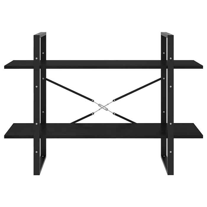 Bibliotecă cu 2 rafturi, 100x30x70 cm, negru, lemn masiv de pin - WALTI WALTI