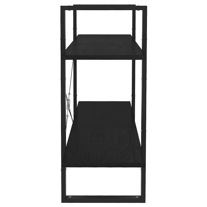 Bibliotecă cu 2 rafturi, 100x30x70 cm, negru, lemn masiv de pin - WALTI WALTI