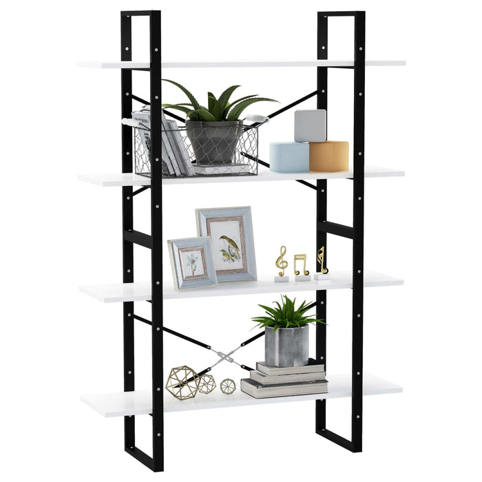 Bibliotecă cu 4 rafturi, alb, 100x30x140 cm, PAL - WALTI WALTI