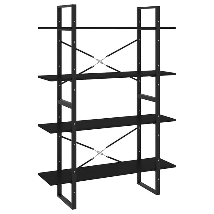 Bibliotecă cu 4 rafturi, negru, 100x30x140 cm, PAL - WALTI WALTI