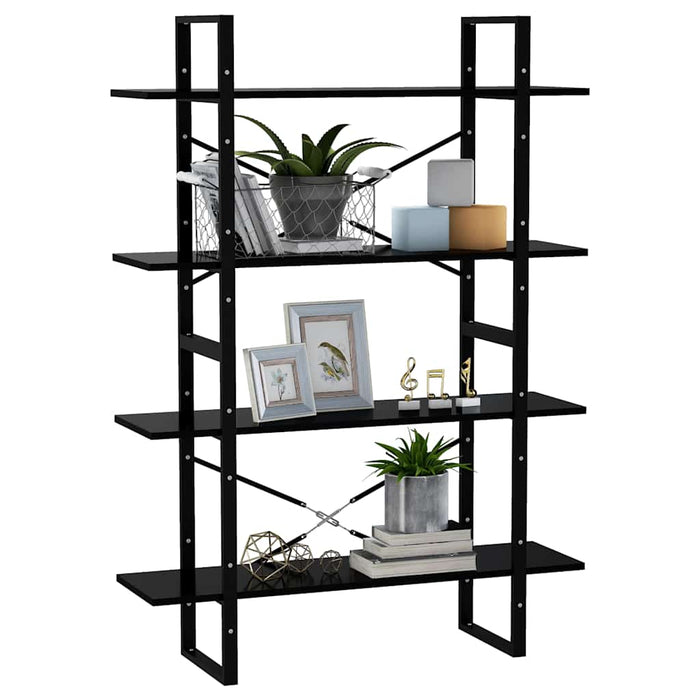 Bibliotecă cu 4 rafturi, negru, 100x30x140 cm, PAL - WALTI WALTI