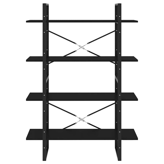 Bibliotecă cu 4 rafturi, negru, 100x30x140 cm, PAL - WALTI WALTI