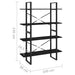 Bibliotecă cu 4 rafturi, negru, 100x30x140 cm, PAL - WALTI WALTI