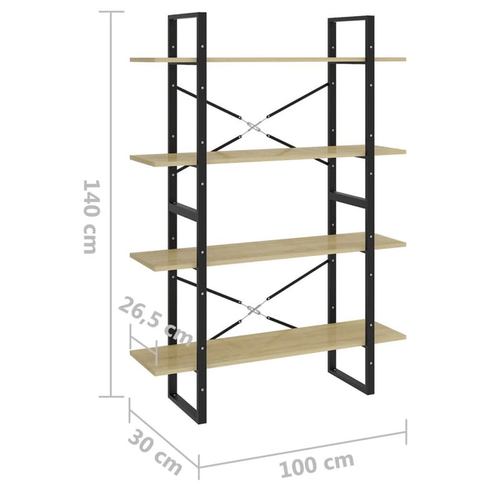 Dulap cu 4 rafturi, stejar sonoma, 100x30x140 cm PAL - WALTI WALTI