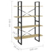 Dulap cu 4 rafturi, stejar sonoma, 100x30x140 cm PAL - WALTI WALTI