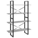 Bibliotecă, 4 rafturi, gri beton, 100x30x140cm, lemn prelucrat - WALTI WALTI