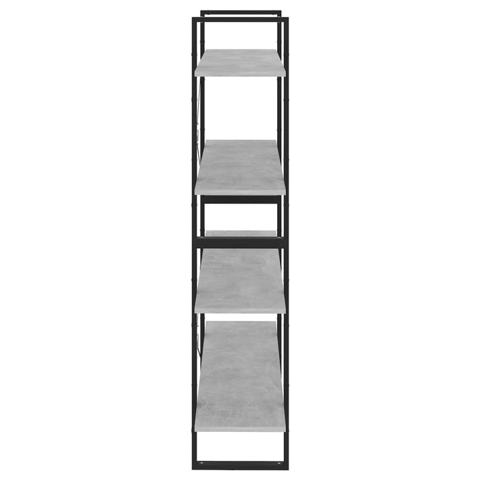 Bibliotecă, 4 rafturi, gri beton, 100x30x140cm, lemn prelucrat - WALTI WALTI