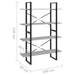 Bibliotecă, 4 rafturi, gri beton, 100x30x140cm, lemn prelucrat - WALTI WALTI