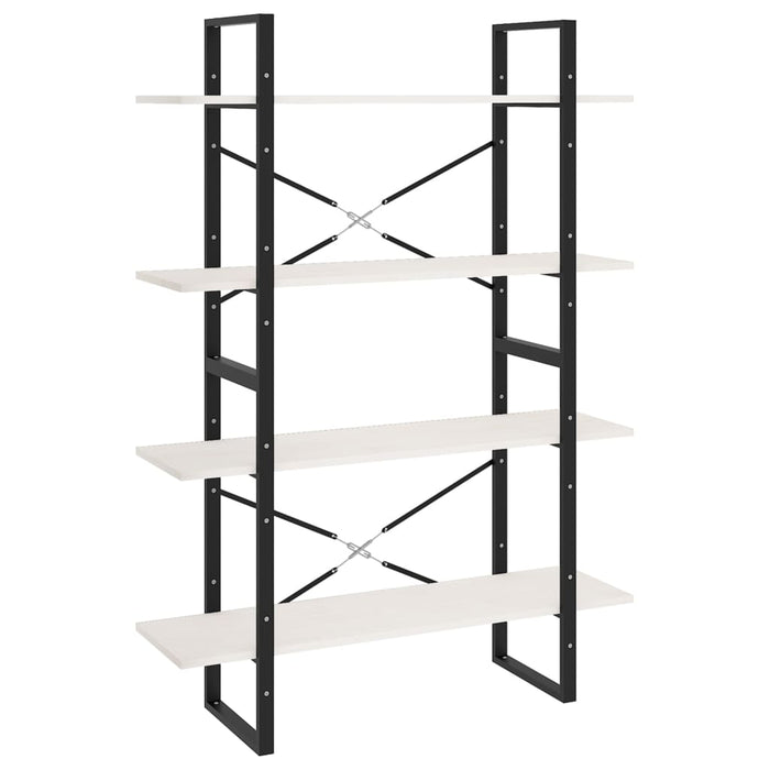 Bibliotecă cu 4 rafturi, alb, 100x30x140 cm, lemn masiv de pin - WALTI WALTI