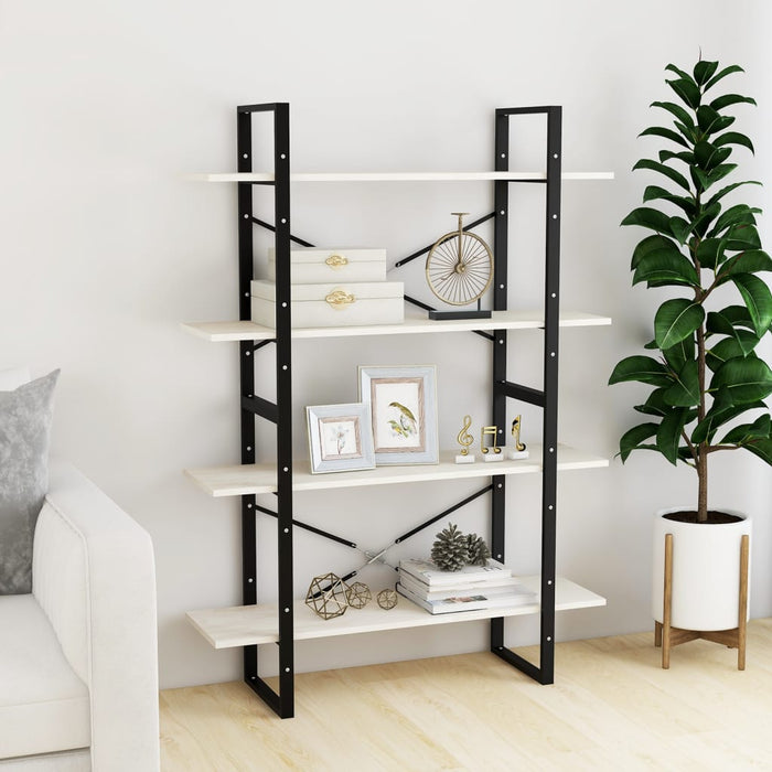 Bibliotecă cu 4 rafturi, alb, 100x30x140 cm, lemn masiv de pin - WALTI WALTI