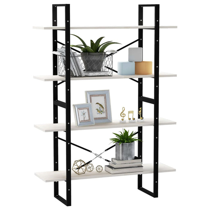 Bibliotecă cu 4 rafturi, alb, 100x30x140 cm, lemn masiv de pin - WALTI WALTI
