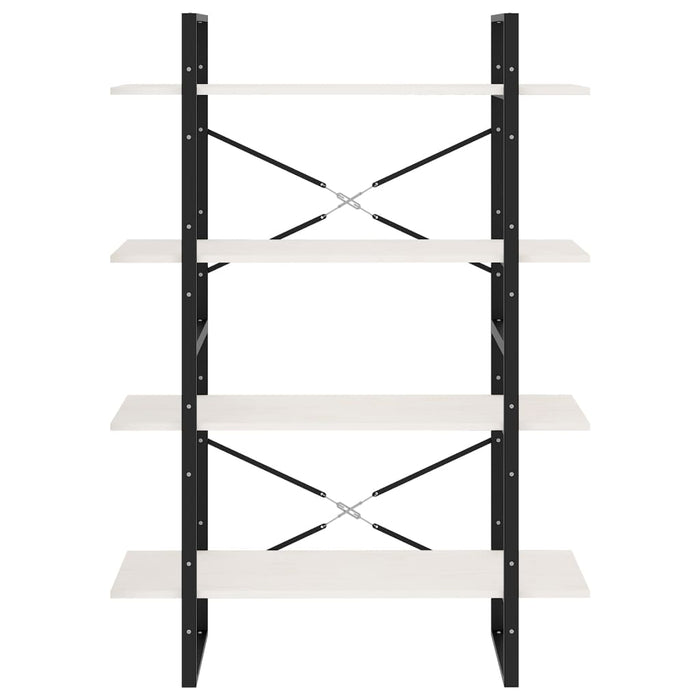 Bibliotecă cu 4 rafturi, alb, 100x30x140 cm, lemn masiv de pin - WALTI WALTI