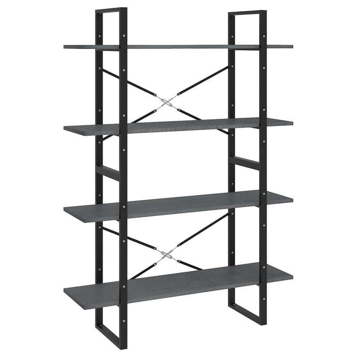 Bibliotecă cu 4 rafturi, gri, 100x30x140 cm, lemn masiv de pin - WALTI WALTI