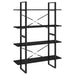 Bibliotecă cu 4 rafturi, negru, 100x30x140 cm, lemn masiv pin - WALTI WALTI