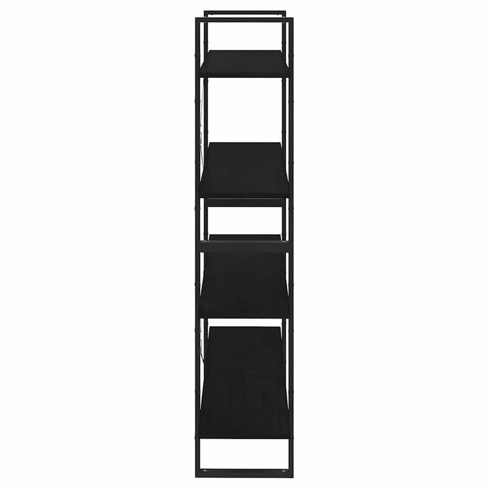 Bibliotecă cu 4 rafturi, negru, 100x30x140 cm, lemn masiv pin - WALTI WALTI