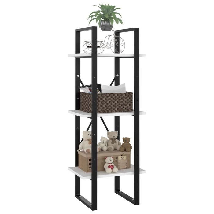 Bibliotecă cu 3 rafturi, alb, 40x30x105 cm, PAL - WALTI WALTI