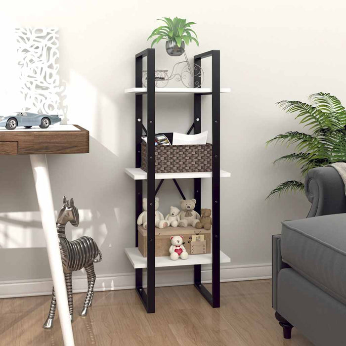Bibliotecă cu 3 rafturi, alb, 40x30x105 cm, PAL - WALTI WALTI