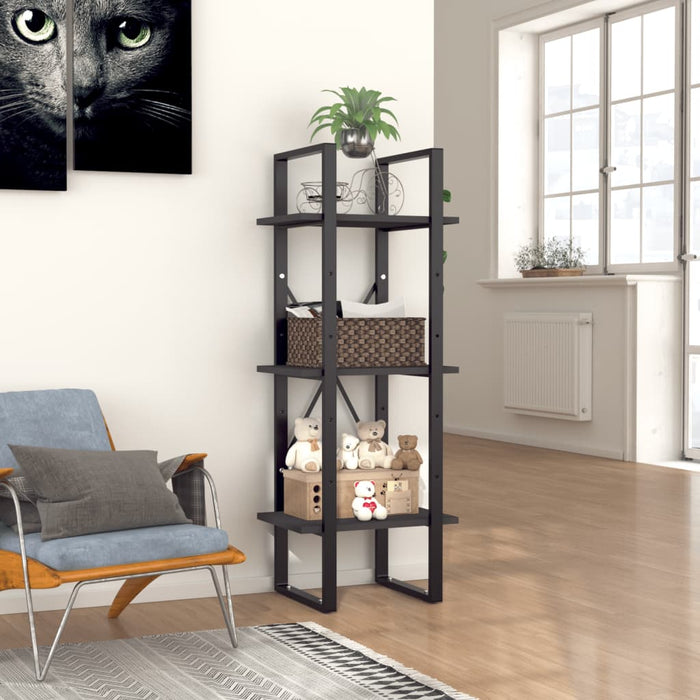 Bibliotecă cu 3 rafturi, gri, 40x30x105 cm, PAL - WALTI WALTI