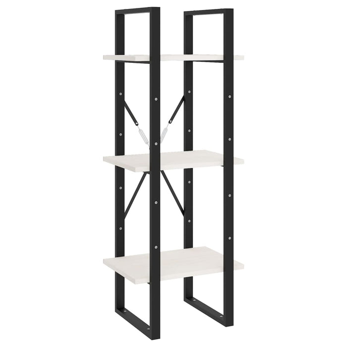 Bibliotecă cu 3 rafturi, alb, 40x30x105 cm, lemn masiv de pin - WALTI WALTI