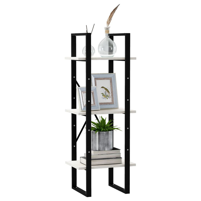 Bibliotecă cu 3 rafturi, alb, 40x30x105 cm, lemn masiv de pin - WALTI WALTI
