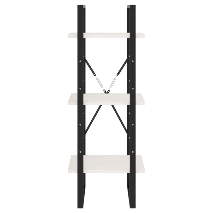 Bibliotecă cu 3 rafturi, alb, 40x30x105 cm, lemn masiv de pin - WALTI WALTI