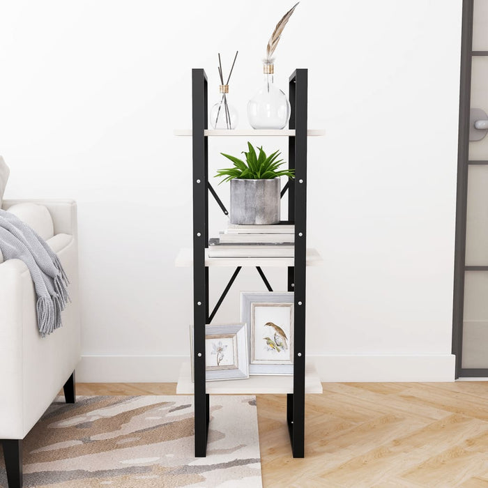 Bibliotecă cu 3 rafturi, alb, 40x30x105 cm, lemn masiv de pin - WALTI WALTI