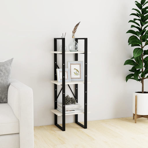 Bibliotecă cu 3 rafturi, alb, 40x30x105 cm, lemn masiv de pin - WALTI WALTI