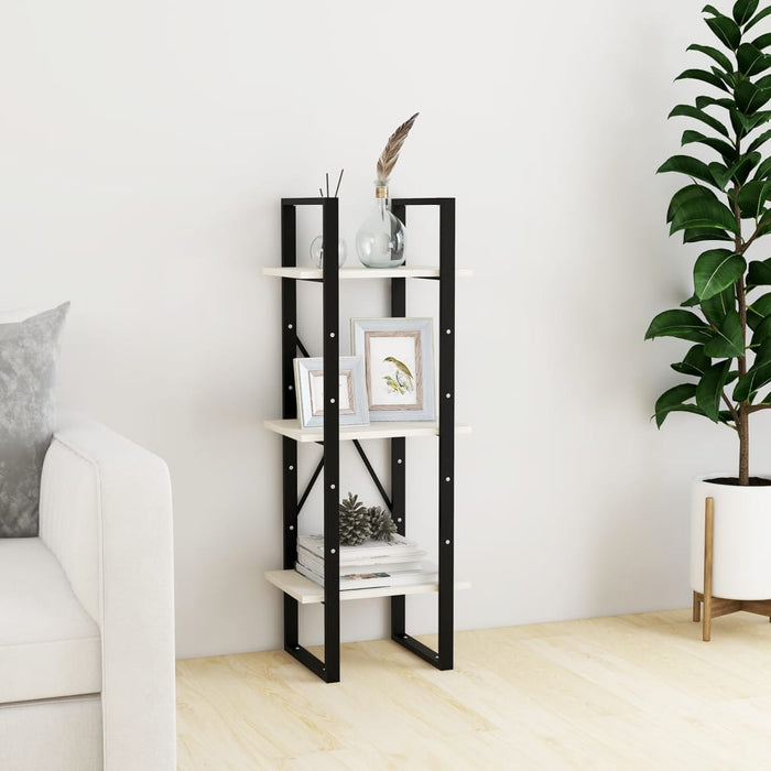Bibliotecă cu 3 rafturi, alb, 40x30x105 cm, lemn masiv de pin - WALTI WALTI