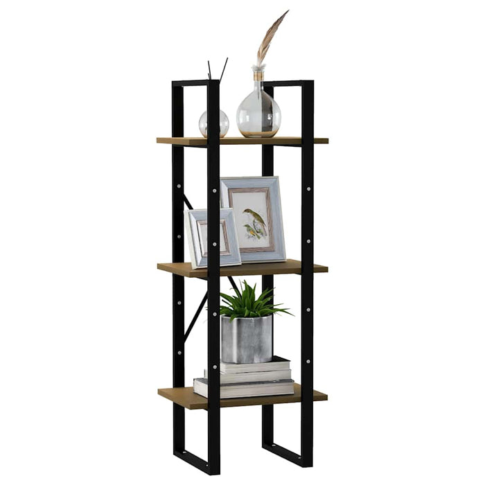 Bibliotecă cu 3 rafturi maro miere 40x30x105 cm lemn masiv pin WALTI