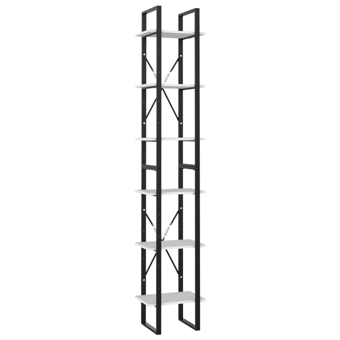 Bibliotecă cu 6 rafturi, alb, 40x30x210 cm, PAL - WALTI WALTI