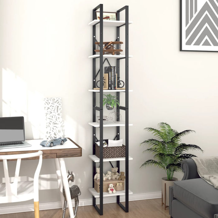 Bibliotecă cu 6 rafturi, alb, 40x30x210 cm, PAL - WALTI WALTI