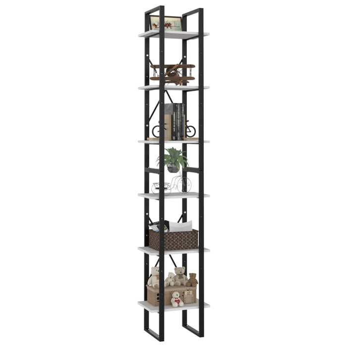 Bibliotecă cu 6 rafturi, alb, 40x30x210 cm, PAL - WALTI WALTI