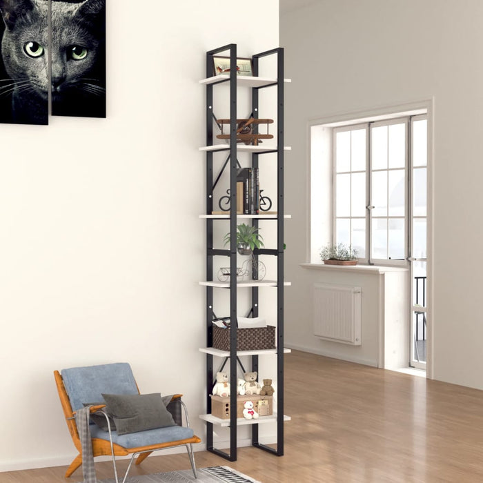 Bibliotecă cu 6 rafturi, alb, 40x30x210 cm, PAL - WALTI WALTI