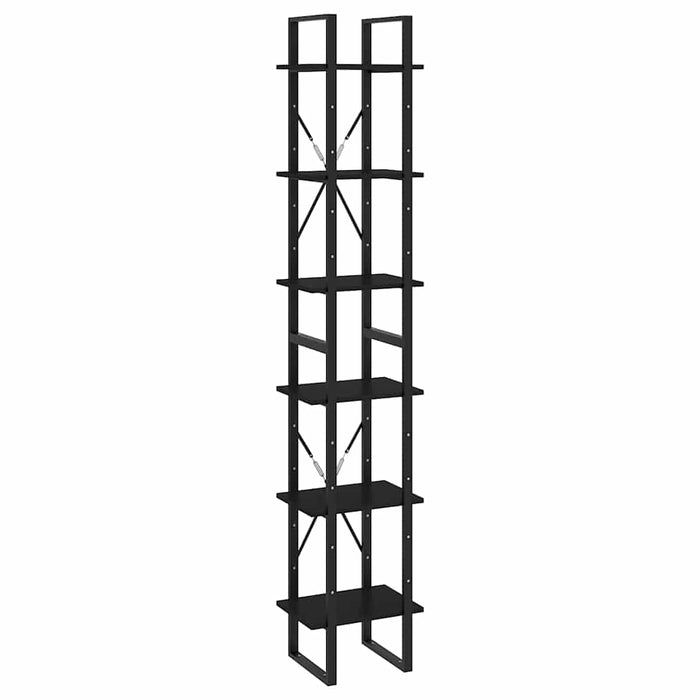 Dulap înalt, negru, 40x30x210 cm, lemn masiv de pin WALTI