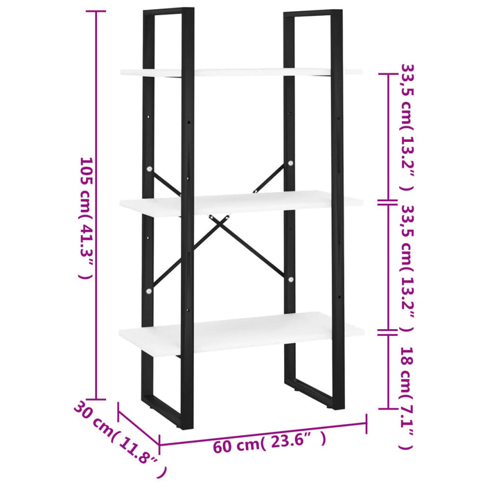 Raft de depozitare, alb, 60x30x105 cm, PAL - WALTI WALTI
