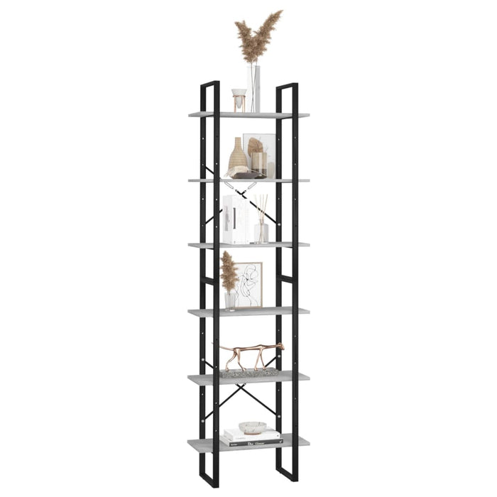 Raft de depozitare, gri beton, 60x30x210 cm, lemn compozit - WALTI WALTI