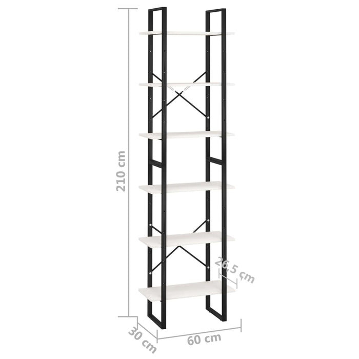 Raft de depozitare, alb, 60x30x210 cm, lemn masiv de pin - WALTI WALTI