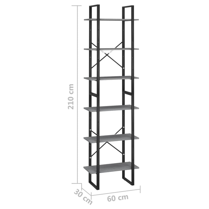 Raft de depozitare, gri, 60x30x210 cm, lemn masiv de pin - WALTI WALTI