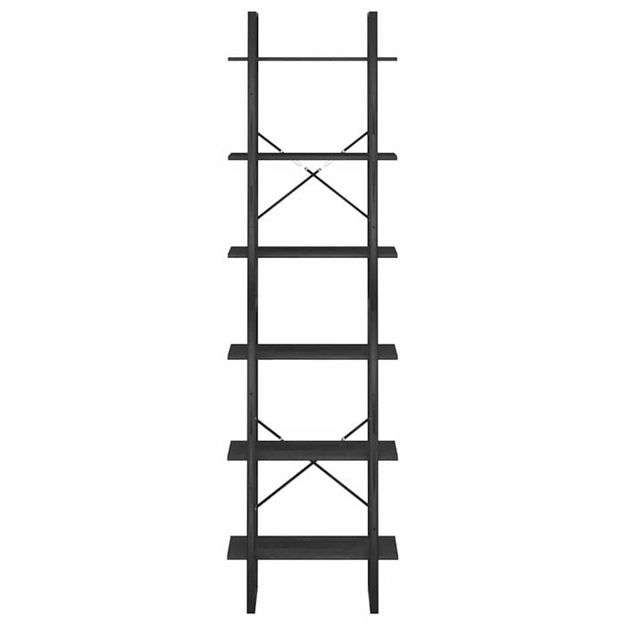Raft de depozitare, negru, 60x30x210 cm, lemn masiv de pin WALTI