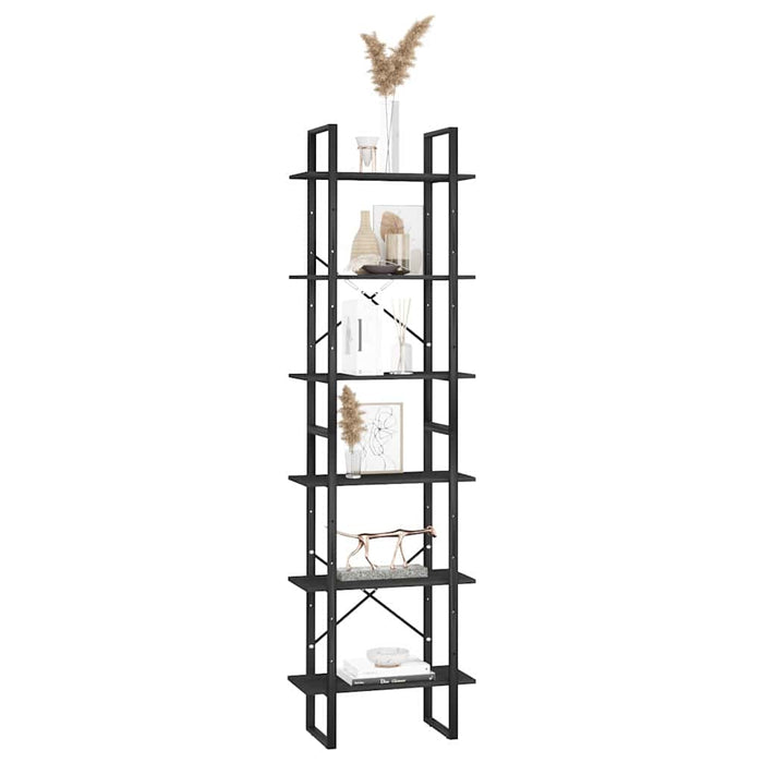 Raft de depozitare, negru, 60x30x210 cm, lemn masiv de pin WALTI