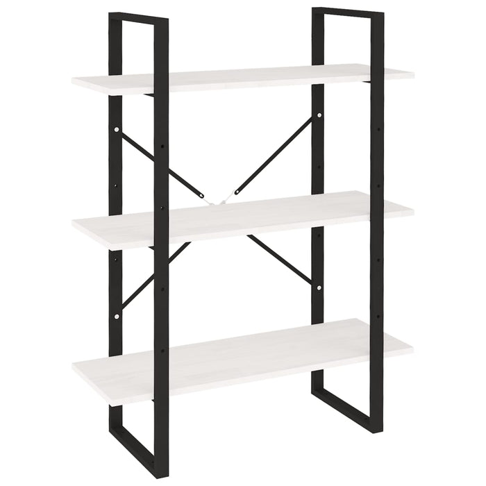 Bibliotecă cu 3 rafturi, alb, 80x30x105 cm, lemn masiv de pin - WALTI WALTI