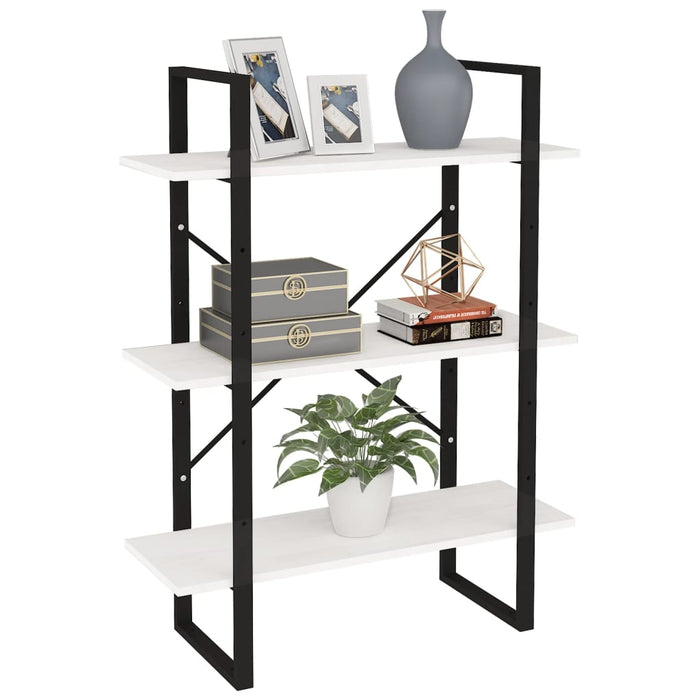 Bibliotecă cu 3 rafturi, alb, 80x30x105 cm, lemn masiv de pin - WALTI WALTI