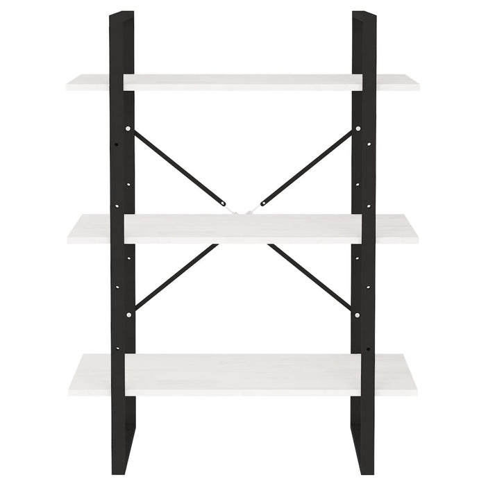 Bibliotecă cu 3 rafturi, alb, 80x30x105 cm, lemn masiv de pin - WALTI WALTI