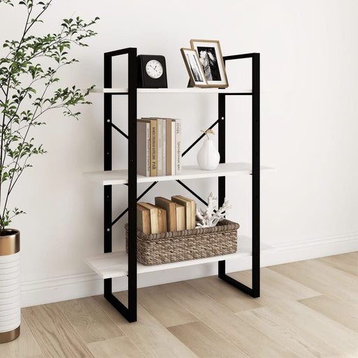 Bibliotecă cu 3 rafturi, alb, 80x30x105 cm, lemn masiv de pin - WALTI WALTI
