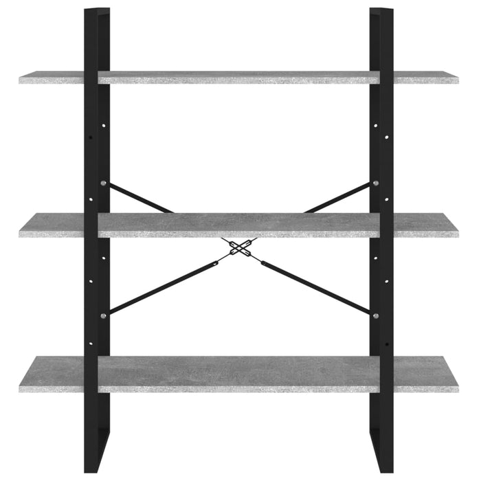 Bibliotecă, gri beton, 100x30x105 cm, PAL - WALTI WALTI