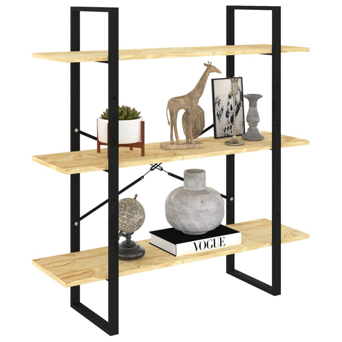 Bibliotecă cu 3 rafturi, 100x30x105 cm, lemn masiv de pin - WALTI WALTI