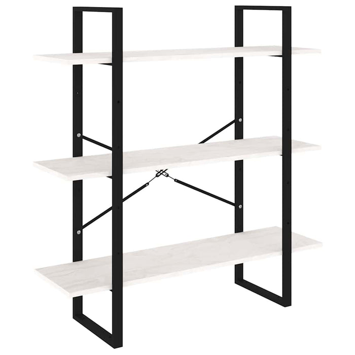 Bibliotecă cu 3 rafturi, alb, 100x30x105 cm, lemn masiv de pin - WALTI WALTI