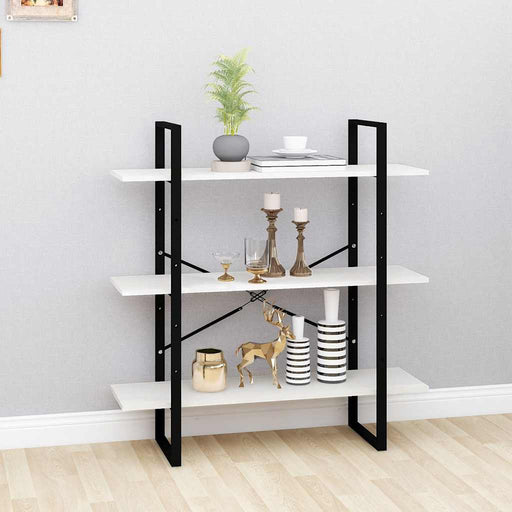 Bibliotecă cu 3 rafturi, alb, 100x30x105 cm, lemn masiv de pin - WALTI WALTI