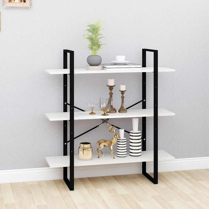 Bibliotecă cu 3 rafturi, alb, 100x30x105 cm, lemn masiv de pin - WALTI WALTI