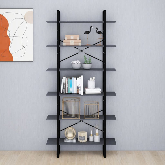 Dulap înalt, gri, 100x30x210 cm, lemn masiv de pin - WALTI WALTI
